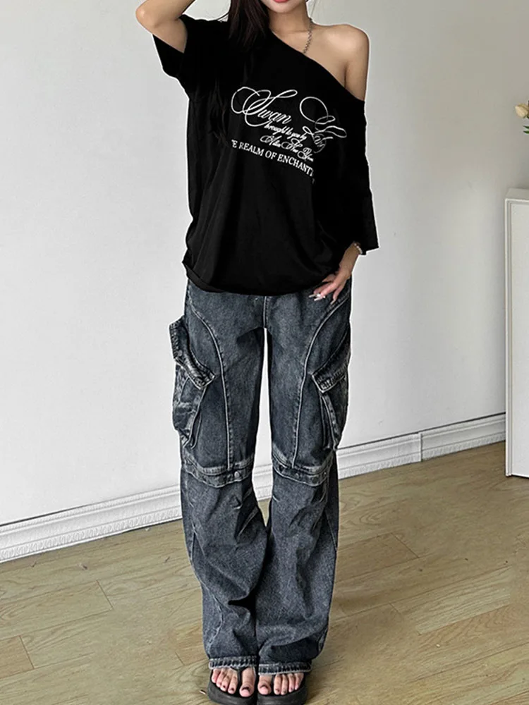 Women's Casual Loose T-shirt Summer Fashion Street Style Letter Print Versatile Top for Hot Weather - Image 6