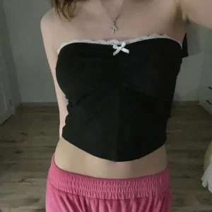 Women's Contrast Bow Stitched Tube Top Strapless Cropped Harajuku 90s Vintage Y2K Casual Basic Tees Cute Summer Vest